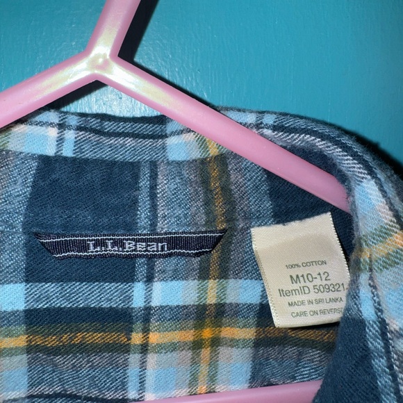 L.L. Bean Kids Plaid Shirt - Navy and Mustard - Picture 2 of 5